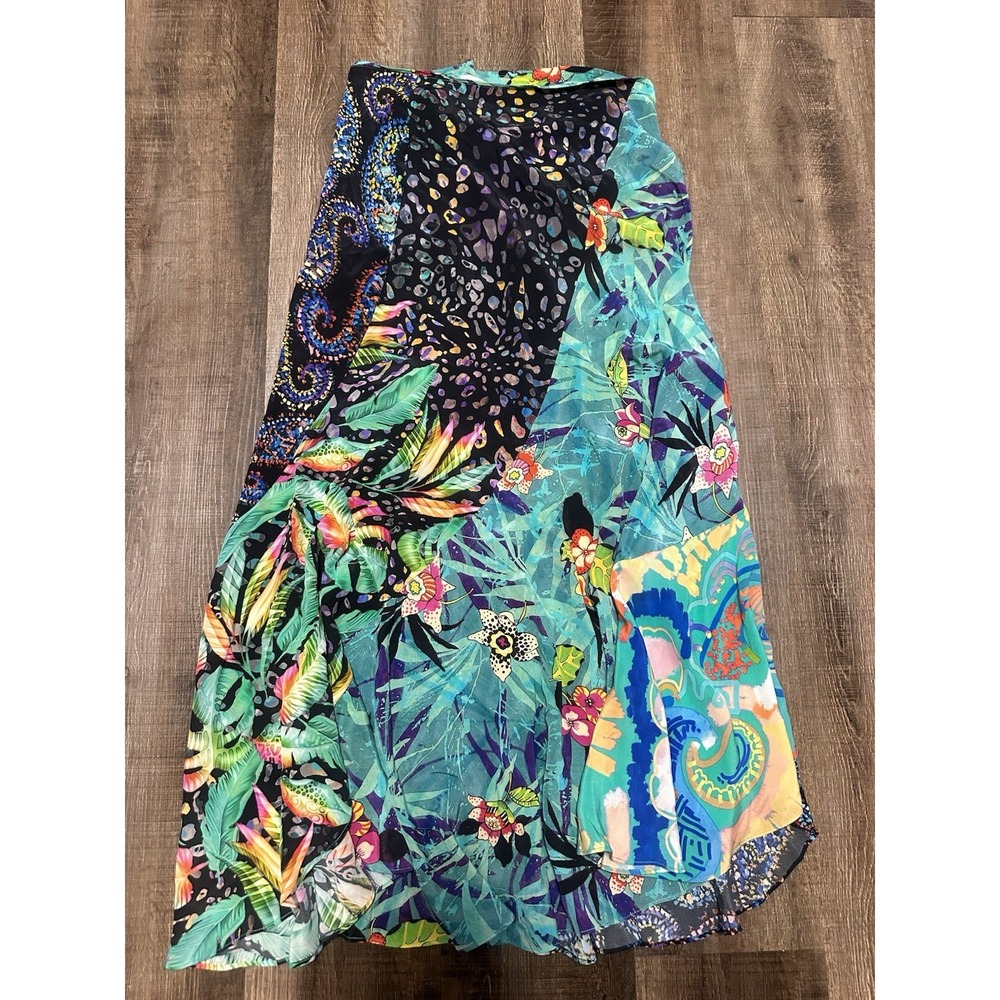 Robert Graham RILEY Skirt‎ 100% SILK Women's 6 Paisley Floral Leopard - Picture 5 of 5